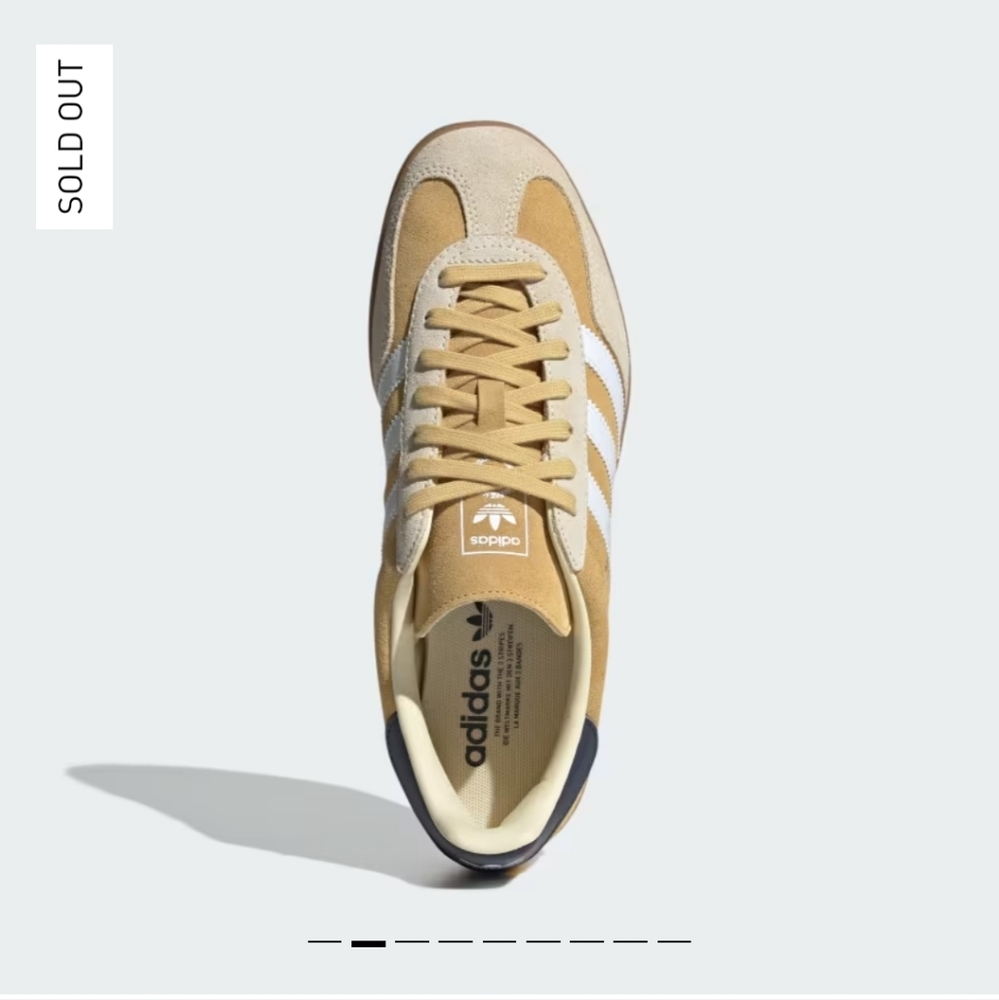 Gazelle Indoor Shoes, Oat / Cloud White / Shadow Navy, Size 8.5 US Mens/10Womens